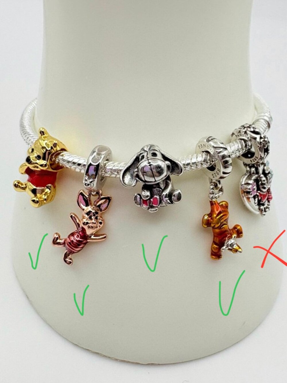 4pcs Pandora Winnie The Pooh And Friends 4 Charms